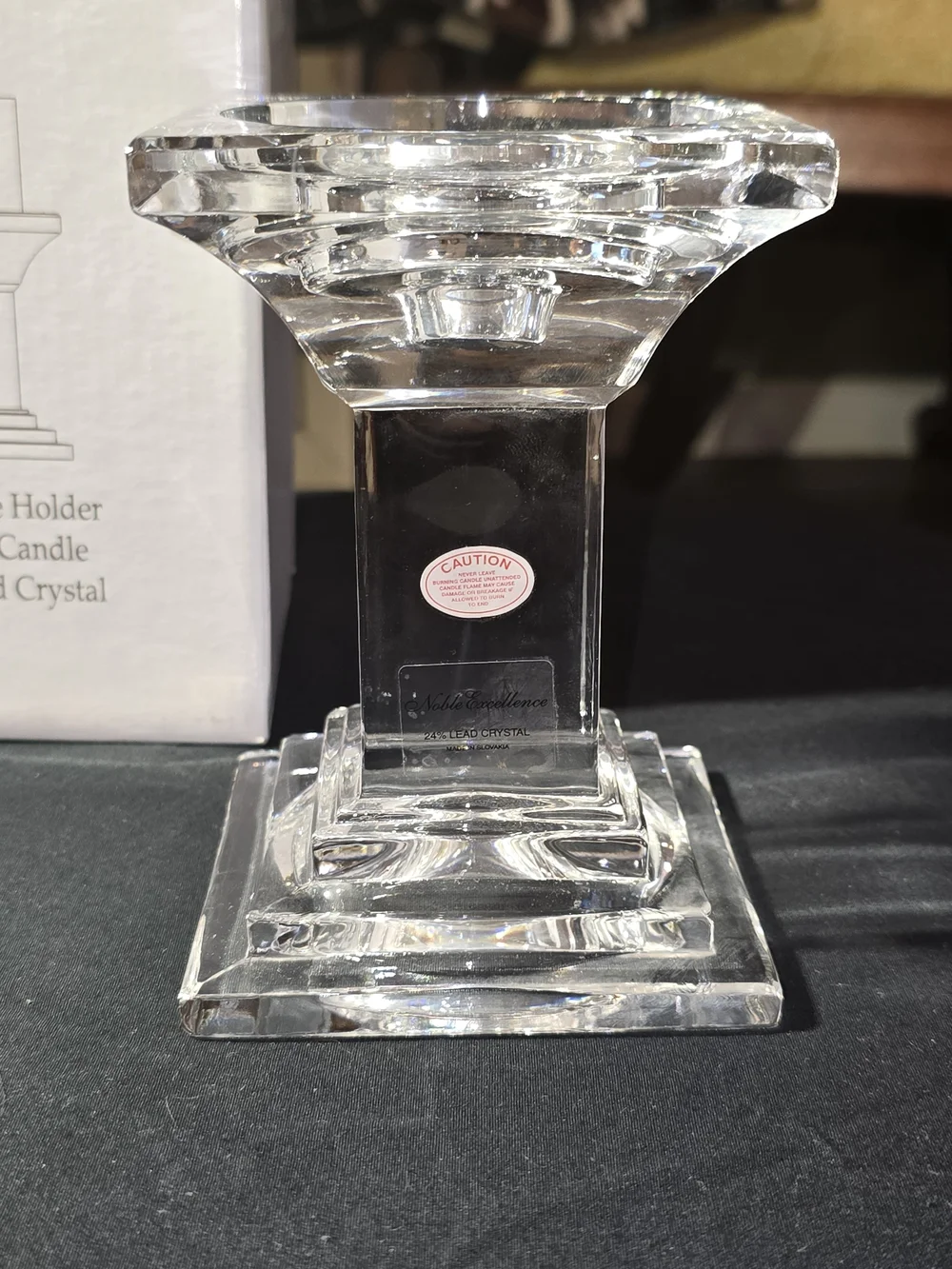 Noble Excellence Clear Crystal Candle Holder